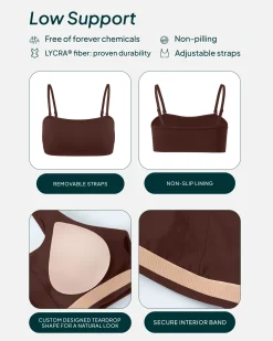 PAVOI Low Support Bras|Bras-Athleisure Bandeau Low-Support Sports Bra