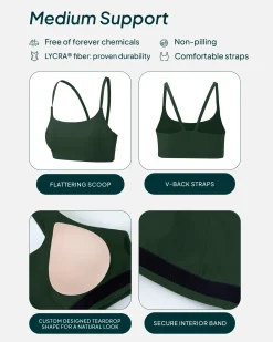 PAVOI Low Support Bras|Medium Support Bras-Athleisure Contrast Scoop Medium-Support Sports Bra