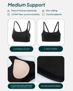 PAVOI Low Support Bras|Medium Support Bras-Athleisure Contrast Scoop Medium-Support Sports Bra