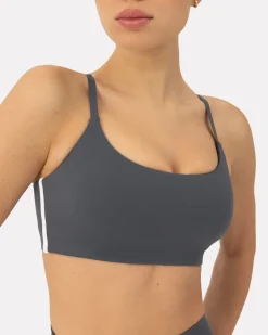 PAVOI Low Support Bras|Medium Support Bras-Athleisure Contrast Scoop Medium-Support Sports Bra