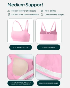 PAVOI Low Support Bras|Medium Support Bras-Athleisure Contrast Scoop Medium-Support Sports Bra