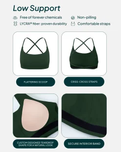 PAVOI Low Support Bras|Bras-Athleisure Criss-Cross Strap Low-Impact Sports Bra