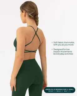 PAVOI Low Support Bras|Bras-Athleisure Criss-Cross Strap Low-Impact Sports Bra