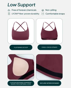PAVOI Low Support Bras|Bras-Athleisure Criss-Cross Strap Low-Impact Sports Bra