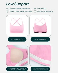 PAVOI Low Support Bras|Bras-Athleisure Criss-Cross Strap Low-Impact Sports Bra
