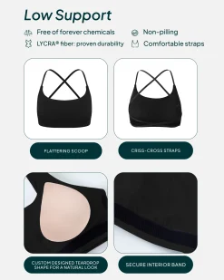 PAVOI Low Support Bras|Bras-Athleisure Criss-Cross Strap Low-Impact Sports Bra