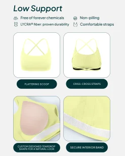 PAVOI Low Support Bras|Bras-Athleisure Criss-Cross Strap Low-Impact Sports Bra