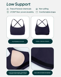 PAVOI Low Support Bras|Bras-Athleisure Criss-Cross Strap Low-Impact Sports Bra