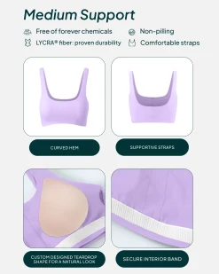 PAVOI Medium Support Bras|Bras-Athleisure Curved Hem Medium-Support Sports Bra