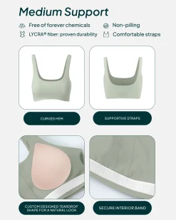 PAVOI Medium Support Bras|Bras-Athleisure Curved Hem Medium-Support Sports Bra
