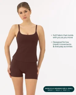 PAVOI Medium Support Bras|Tanks-Athleisure Padded Cami Tank Top