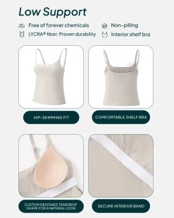 PAVOI Medium Support Bras|Tanks-Athleisure Padded Cami Tank Top