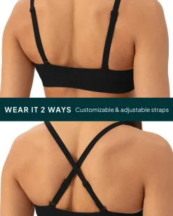 PAVOI Low Support Bras|Bras-Athleisure Plunge Low-Support Sports Bra