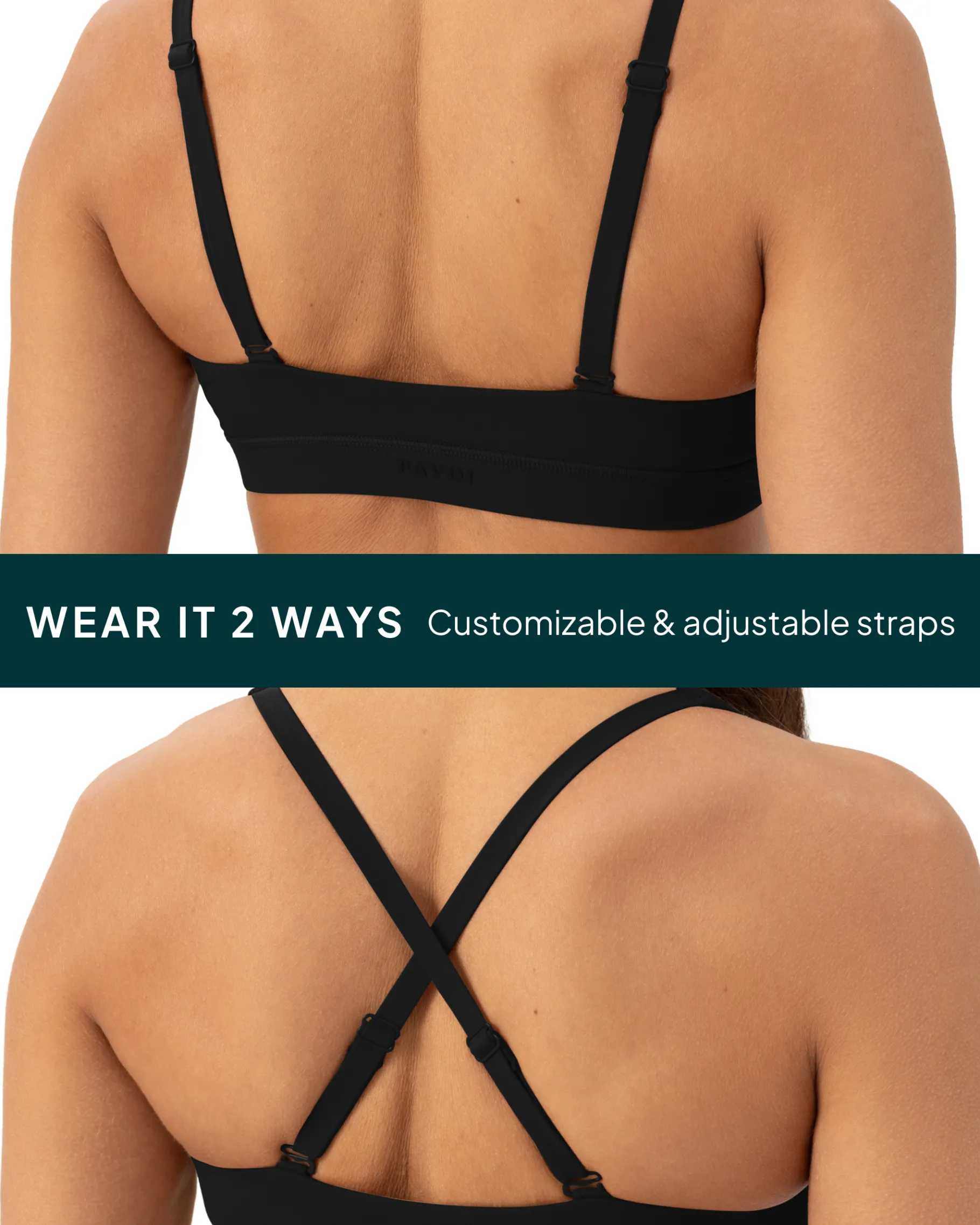 PAVOI Low Support Bras|Bras-Athleisure Plunge Low-Support Sports Bra