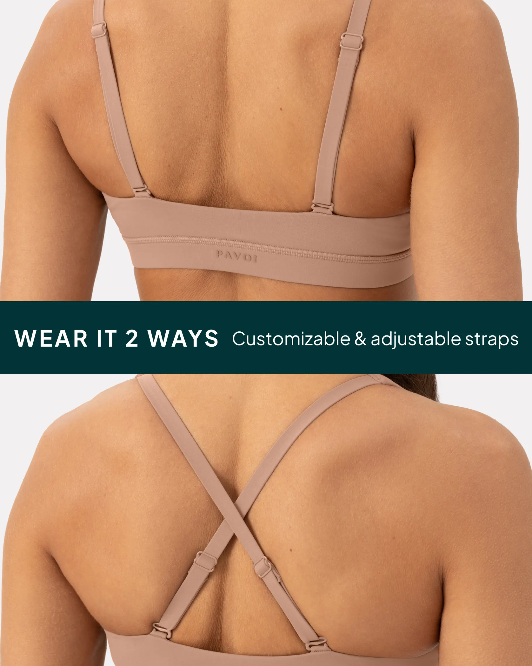 PAVOI Low Support Bras|Bras-Athleisure Plunge Low-Support Sports Bra