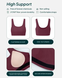 PAVOI Bras|High Support Bras-Athleisure Scoop High-Support Sports Bra