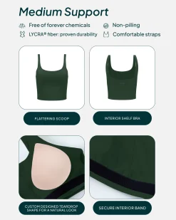 PAVOI Medium Support Bras|Tanks-Athleisure Scoop Tank Top