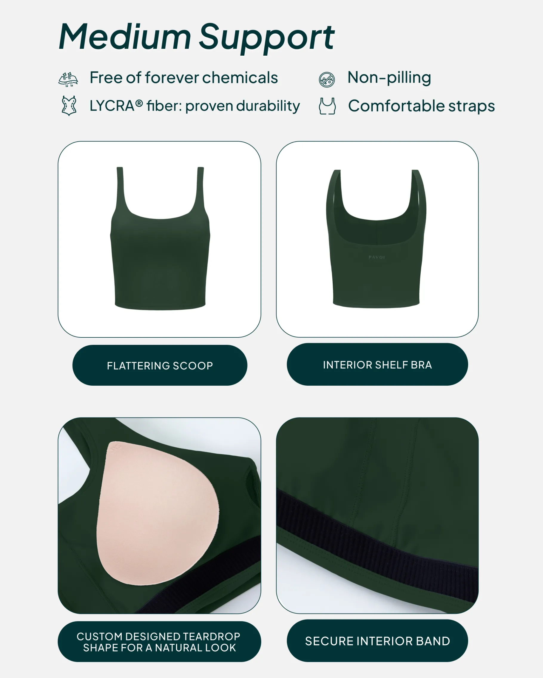 PAVOI Medium Support Bras|Tanks-Athleisure Scoop Tank Top