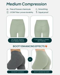 PAVOI Fashion Leggings|Full Length-Athleisure Scrunch Crossover Leggings