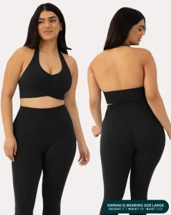 PAVOI Low Support Bras|Bras-Athleisure Scrunch Halter Low-Support Sports Bra