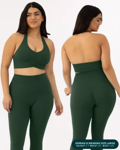 PAVOI Low Support Bras|Bras-Athleisure Scrunch Halter Low-Support Sports Bra