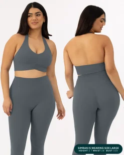 PAVOI Low Support Bras|Bras-Athleisure Scrunch Halter Low-Support Sports Bra