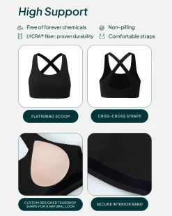PAVOI Low Support Bras|Bras-Athleisure Strappy Scoop High-Support Sports Bra