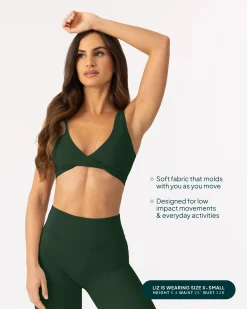 PAVOI Low Support Bras|Bras-Athleisure Twist-Front Reversible Low-Impact Sports Bra