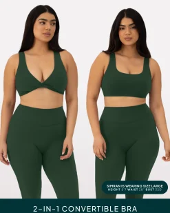 PAVOI Low Support Bras|Bras-Athleisure Twist-Front Reversible Low-Impact Sports Bra