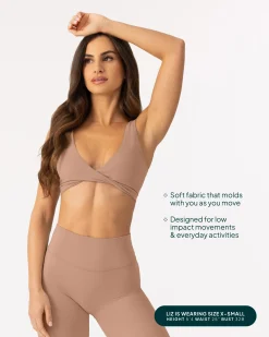 PAVOI Low Support Bras|Bras-Athleisure Twist-Front Reversible Low-Impact Sports Bra