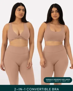 PAVOI Low Support Bras|Bras-Athleisure Twist-Front Reversible Low-Impact Sports Bra