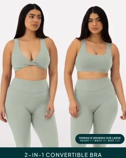 PAVOI Low Support Bras|Bras-Athleisure Twist-Front Reversible Low-Impact Sports Bra