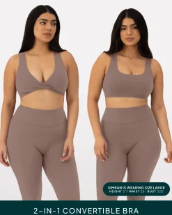 PAVOI Low Support Bras|Bras-Athleisure Twist-Front Reversible Low-Impact Sports Bra