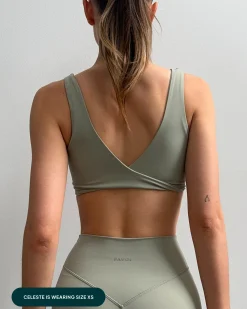 PAVOI Low Support Bras|Bras-Athleisure Twist-Front Reversible Low-Impact Sports Bra