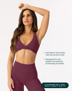 PAVOI Low Support Bras|Bras-Athleisure Twist-Front Reversible Low-Impact Sports Bra