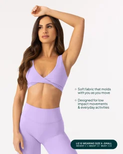 PAVOI Low Support Bras|Bras-Athleisure Twist-Front Reversible Low-Impact Sports Bra