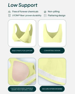 PAVOI Low Support Bras|Bras-Athleisure Twist-Front Reversible Low-Impact Sports Bra