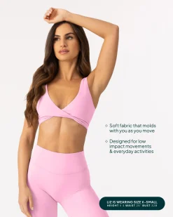PAVOI Low Support Bras|Bras-Athleisure Twist-Front Reversible Low-Impact Sports Bra