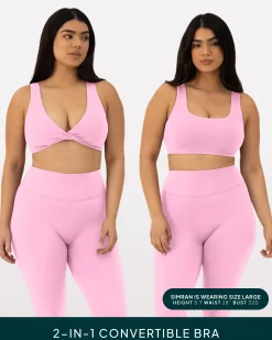 PAVOI Low Support Bras|Bras-Athleisure Twist-Front Reversible Low-Impact Sports Bra