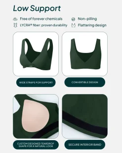 PAVOI Low Support Bras|Bras-Athleisure Twist-Front Reversible Low-Impact Sports Bra