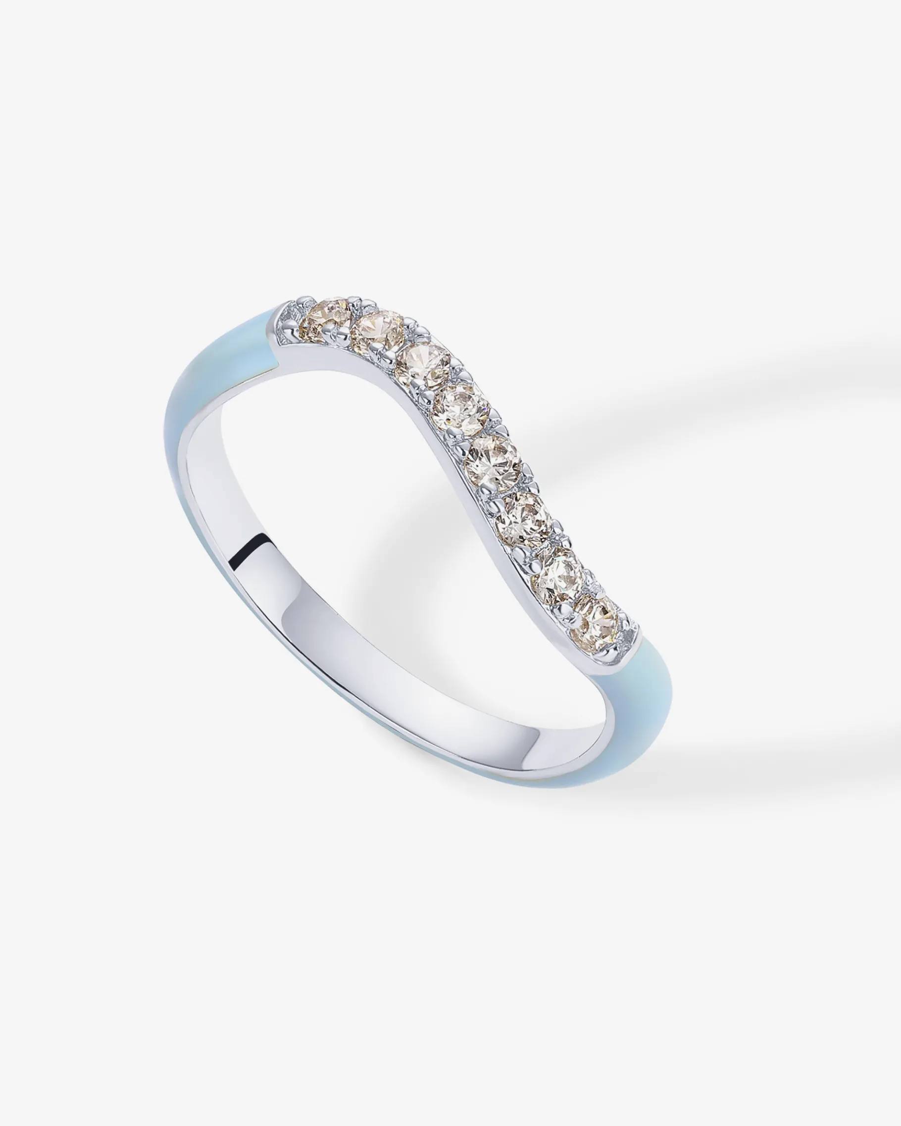 PAVOI Stackable-Azul Wavy Enamel Ring