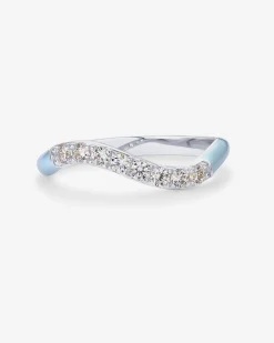 PAVOI Stackable-Azul Wavy Enamel Ring