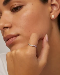 PAVOI Stackable-Azul Wavy Enamel Ring
