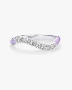 PAVOI Stackable-Azul Wavy Enamel Ring