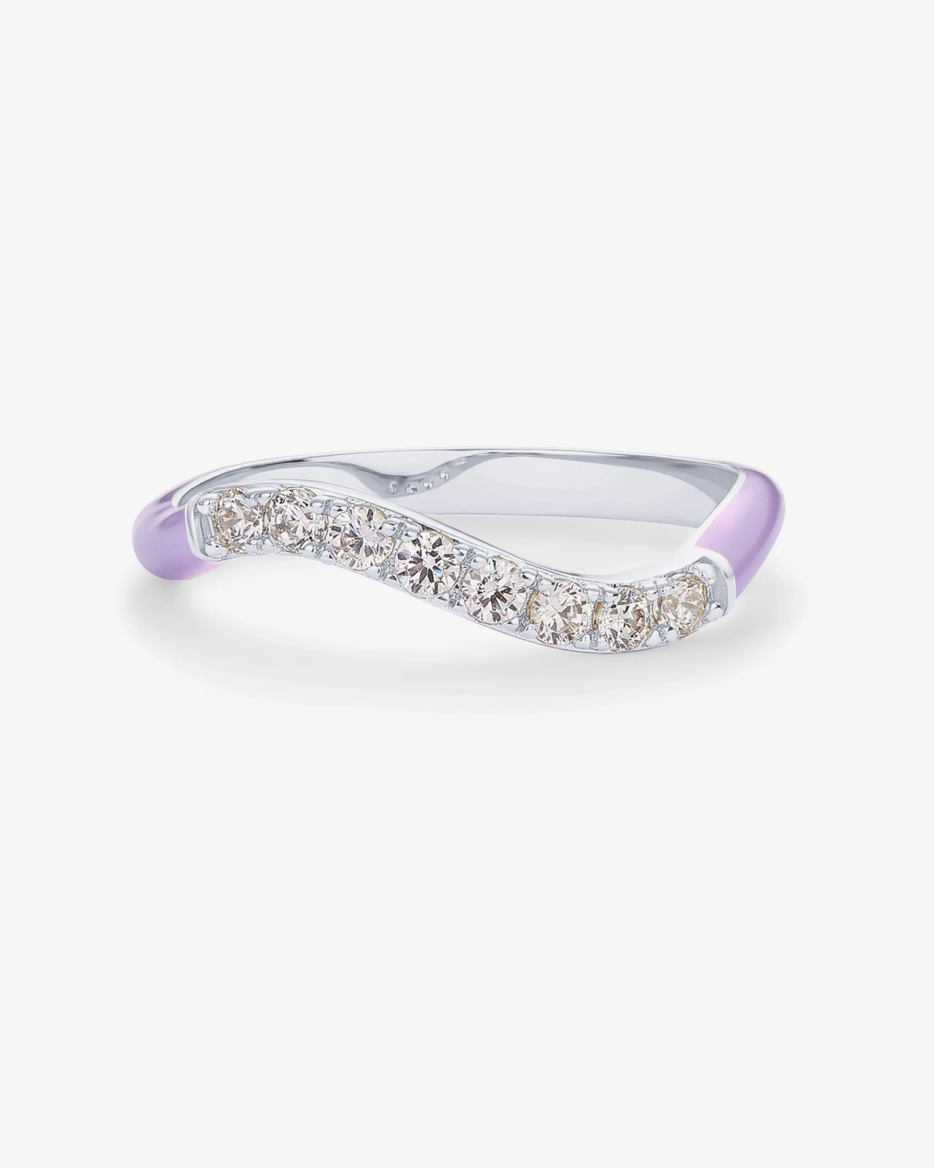 PAVOI Stackable-Azul Wavy Enamel Ring