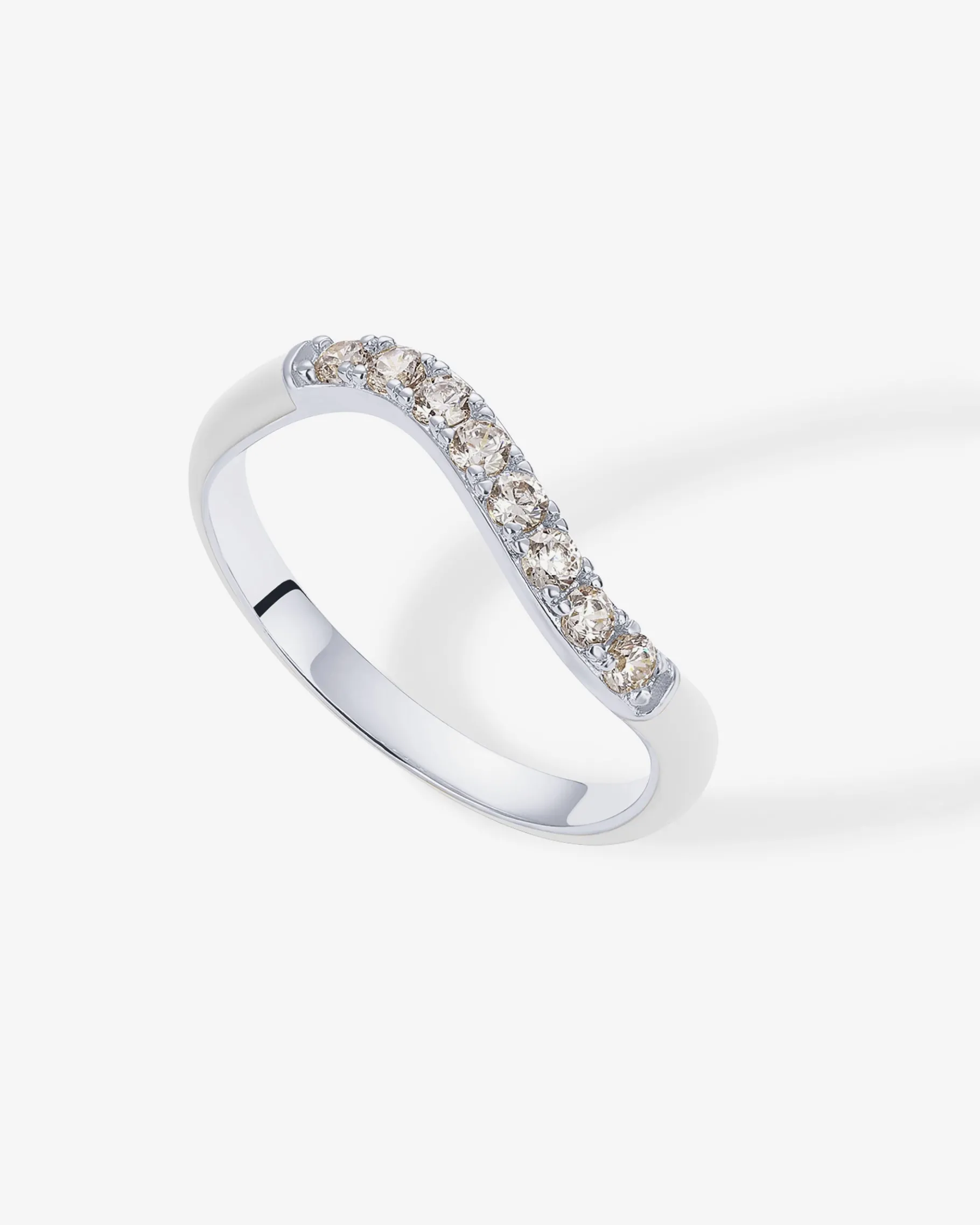 PAVOI Stackable-Azul Wavy Enamel Ring
