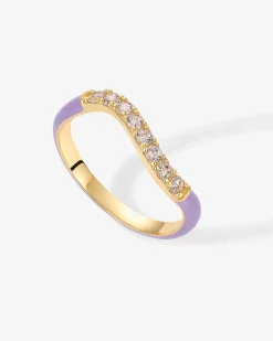 PAVOI Stackable-Azul Wavy Enamel Ring