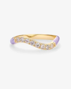PAVOI Stackable-Azul Wavy Enamel Ring