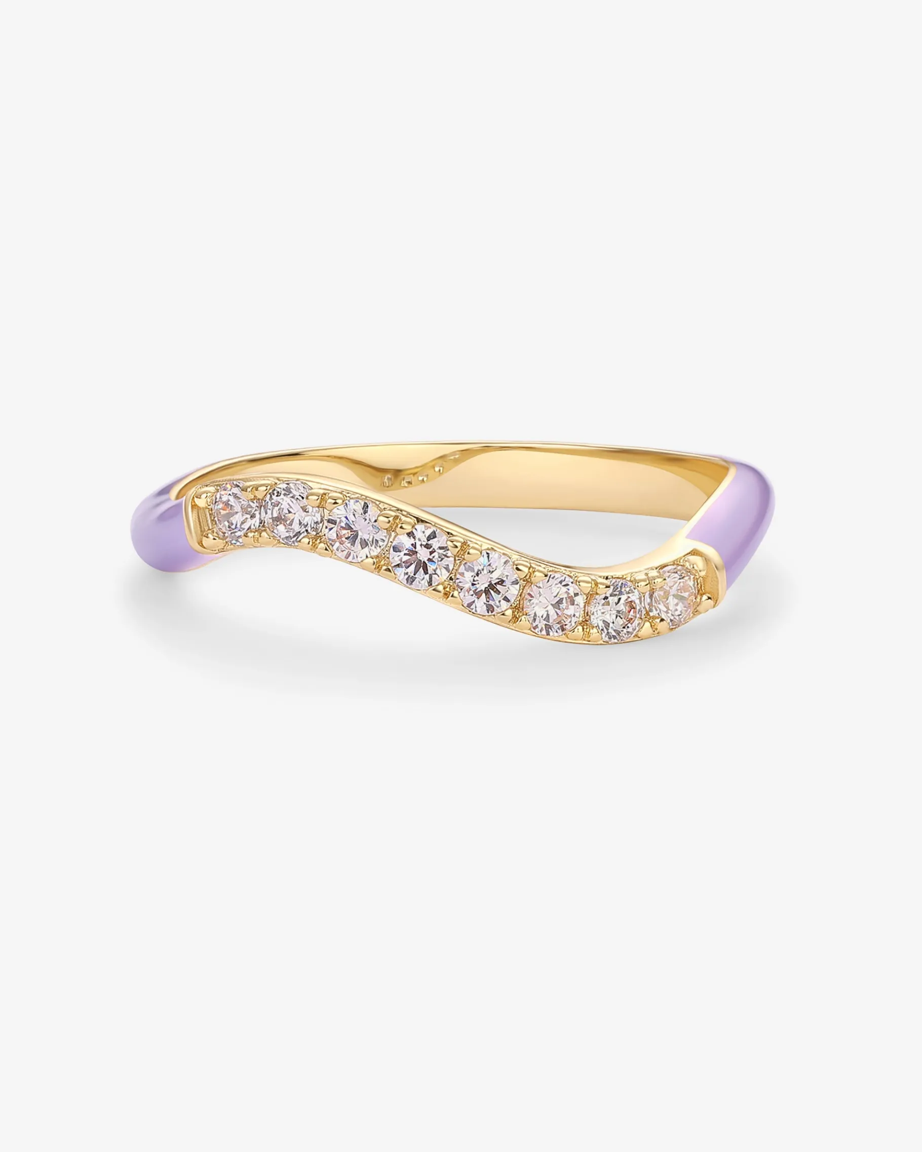 PAVOI Stackable-Azul Wavy Enamel Ring