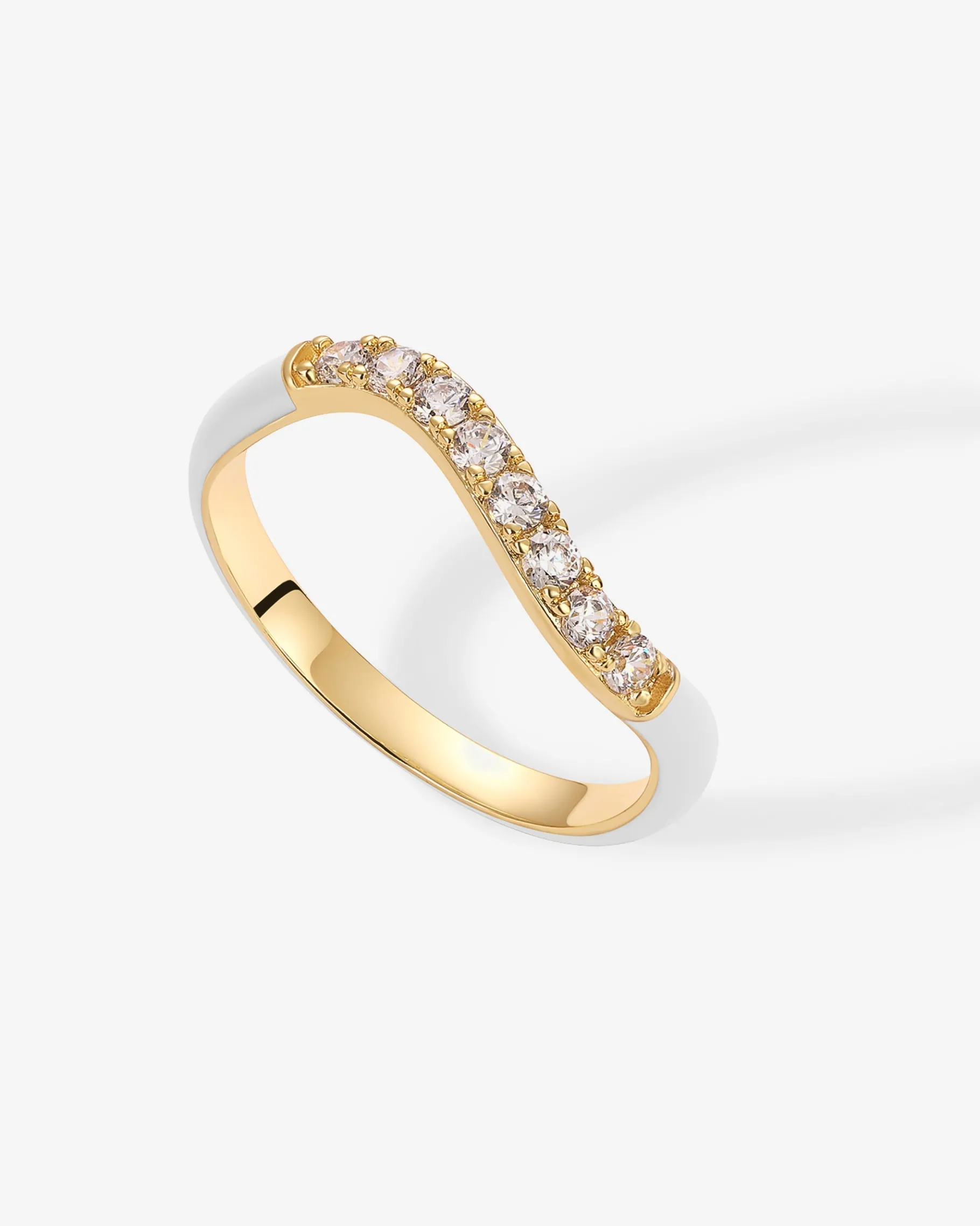 PAVOI Stackable-Azul Wavy Enamel Ring